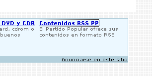 El PP ofrece sus contenidos en RSS